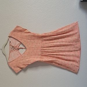 Stitch and Pine Peach Floral Dress